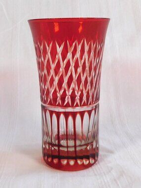 Red Cut to Clear Shot Glass # 24076